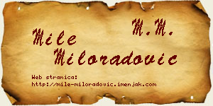 Mile Miloradović vizit kartica